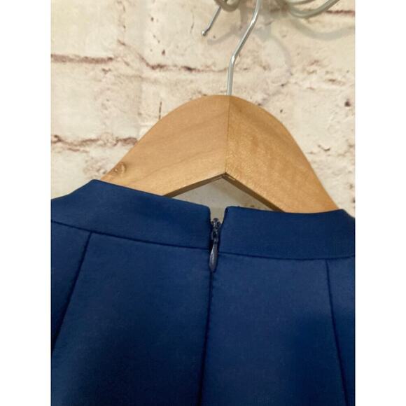 Neblon Poly USA Dress Womens XL Evening Navy Blue Satin Beaded Halter Party Zip - Picture 14 of 15